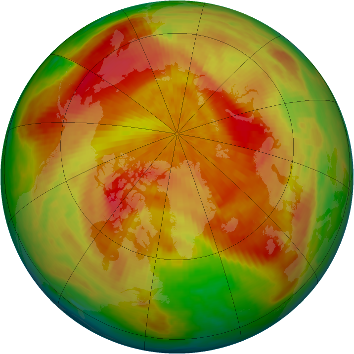 Arctic ozone map for 08 April 1998